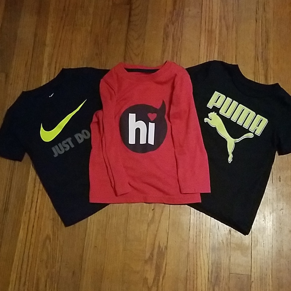 3 3T Shirts. Nike, Puma, Cat & Jack